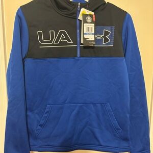 Under Armour Men's Black and Blue Zip-Up Sweater
